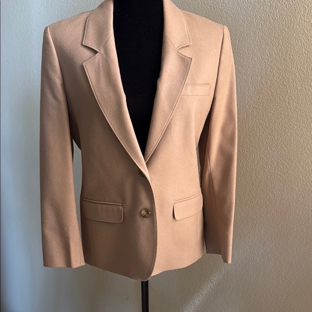 Pendleton Classic Tan Wool Blazer Petite Sz 8